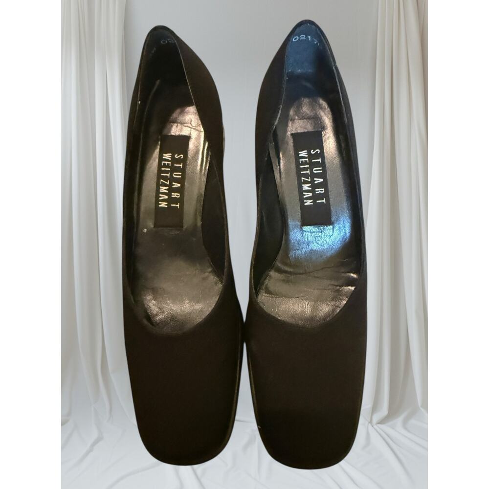 Vintage Stuart Weitzman Black Leather Slip On Pumps - Size 8